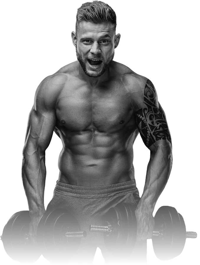 Athlete holding dumbbells